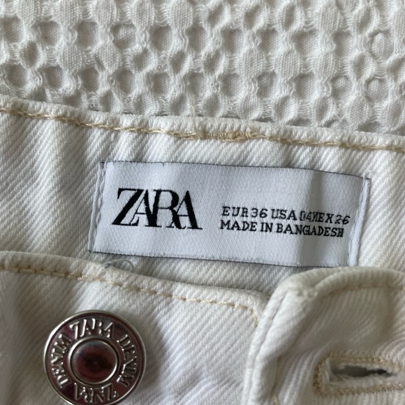 Zara - Straight Leg Jeans, White - Picture 3 of 4